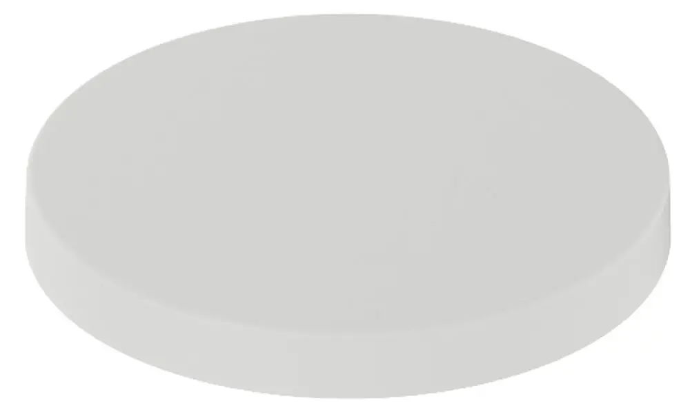 Deckel in mattem Weiß aus Kunststoff, gefertigt von Keuco, für die Kollektion Moll. Rund und glatt, geeignet für passende Gläser der gleichen Serie.